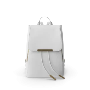 White Faux Leather Backpack