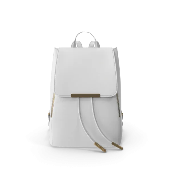 White Faux Leather Backpack
